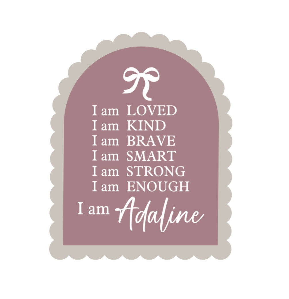 Affirmation Plaque - Scalloped Edge (with border)