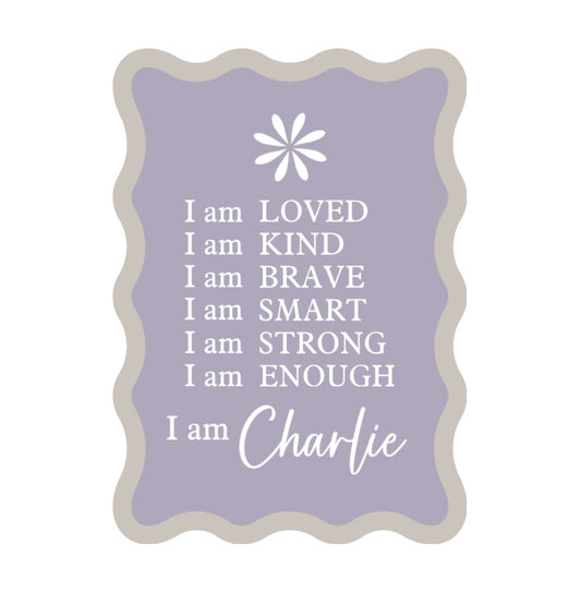 Affirmation Plaque - Wavy (with border)
