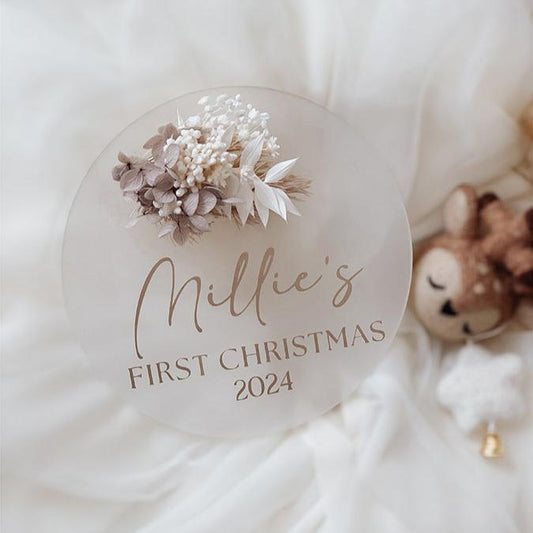 First Christmas Plaque - Floral