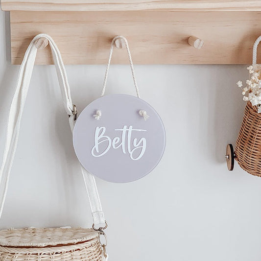 Personalised hanging name plaque