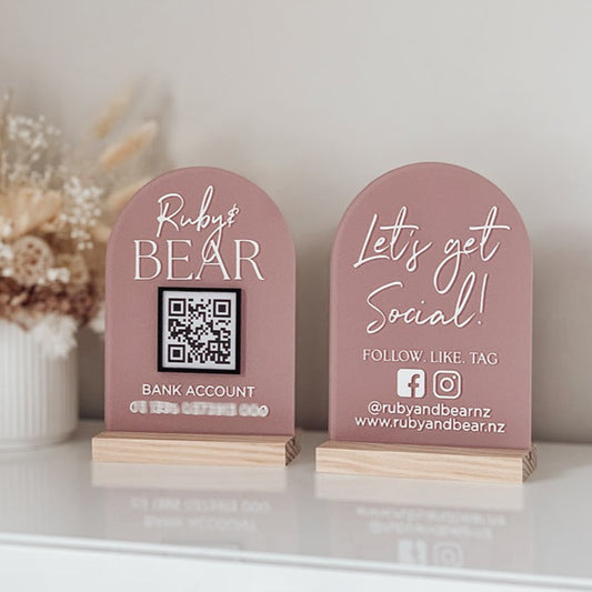 QR code and social media business sign